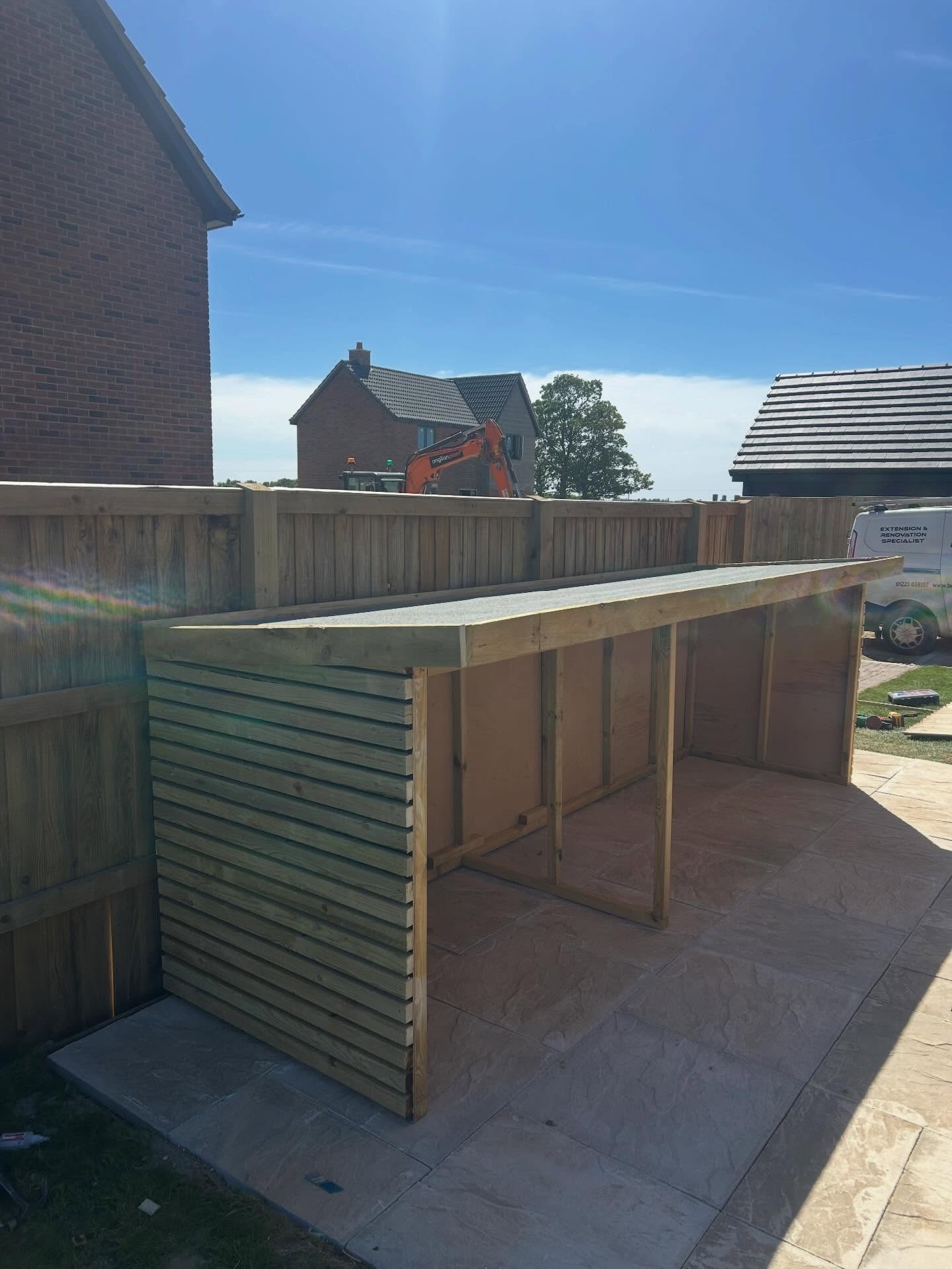New closeboard fencing and timber posts installed around a garden by CV Carpentry & Construction